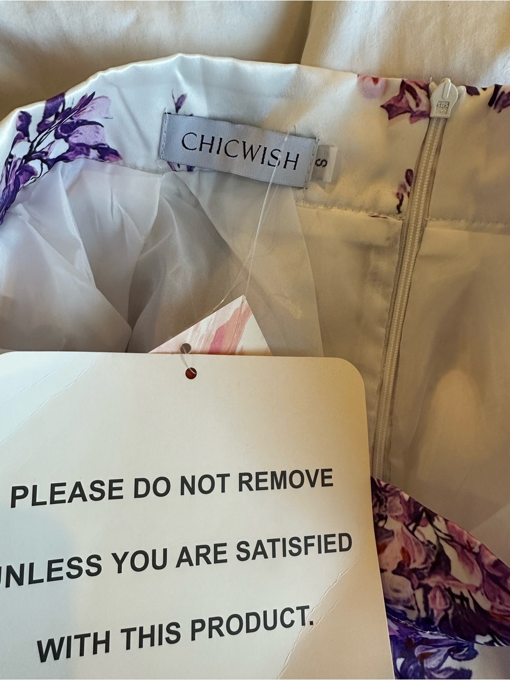 Chicwish White Skirt with Purple Floral Print - Picture 4 of 4